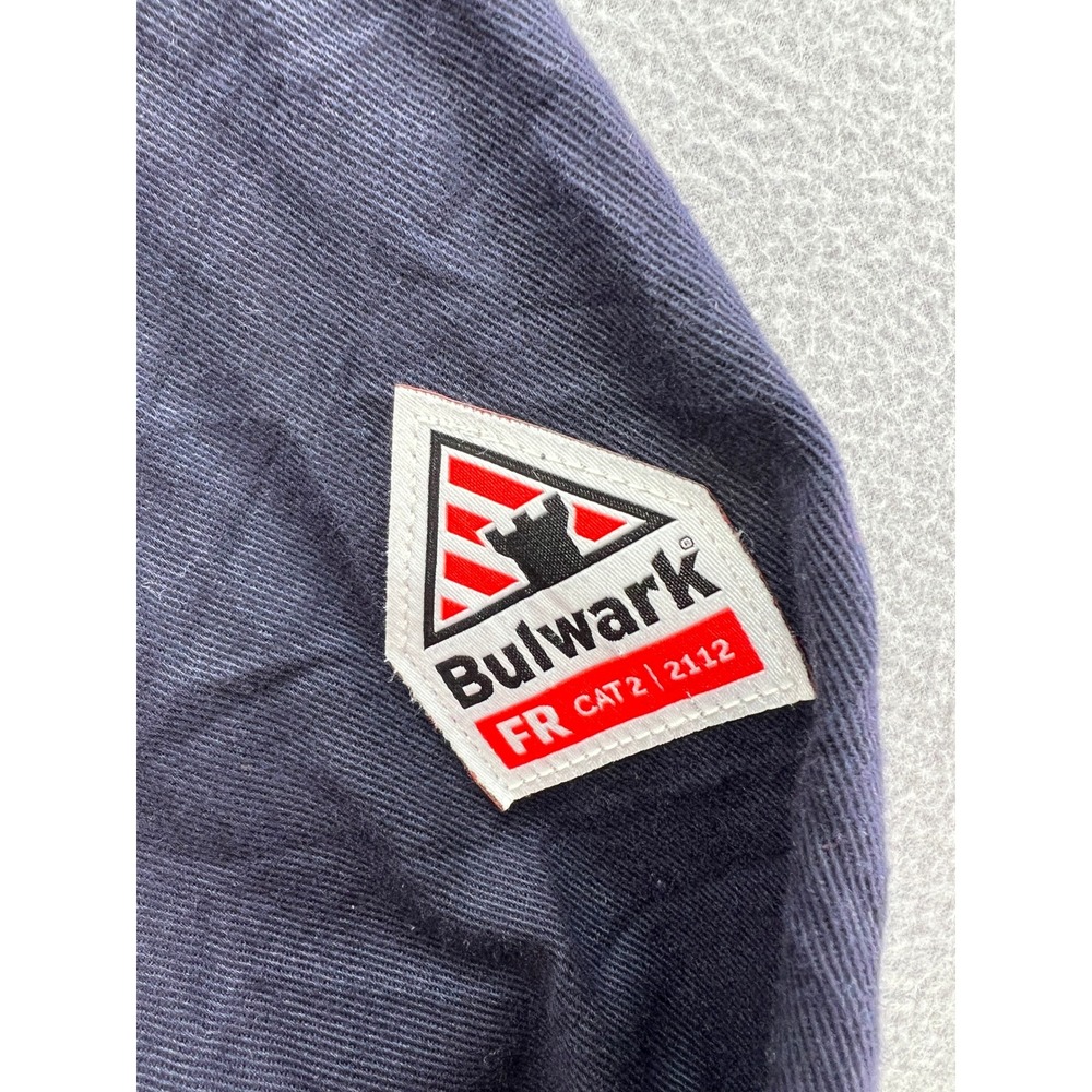 Bulwark FR Flame Resistant Work Shirt Navy Blue Mens 4XL-RG SLS2NV0 CAT 2 2112 - Picture 6 of 13